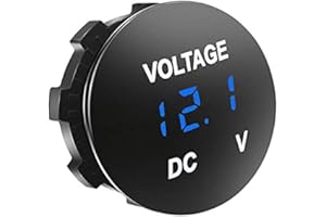 Aofan Digitales LED Voltmeter DC 12V 24V für Auto Motorrad LKW (Blau) – Spritzwassergeschützt, 3-stellige Anzeige