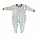 White Babygrow with Green Shamrock Print & Green Trim