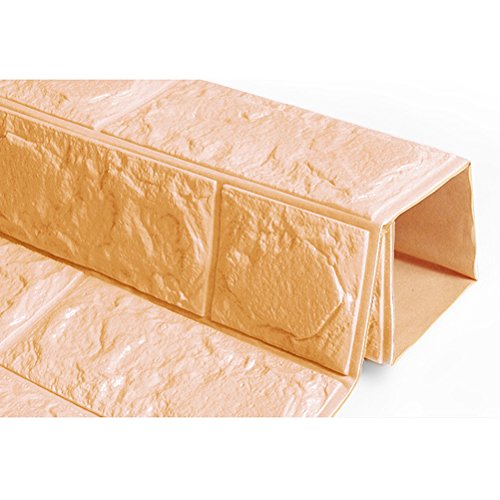 Preisvergleich Produktbild WINOMO 3D Ziegel Tapete Selbstklebende für Schlafzimmer Wohnzimmer (Khaki)