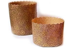 IDEA PARTY 10 X Stampo per PANETTONE 300gr Alto in Carta Forno Monousco - Ideale per Panettoni, Panettone Gastronomico, Dolci Natalizi, Pan brioche,Canasta,Pan Dolce 10 Pezzi da 300gr