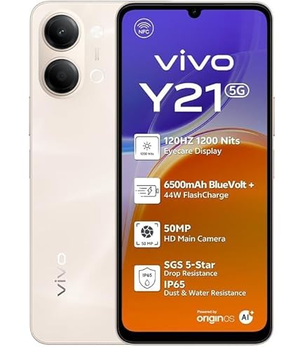 vivo Y29s Titanium Gold - 6GB RAM | 128GB Storage | 6.74