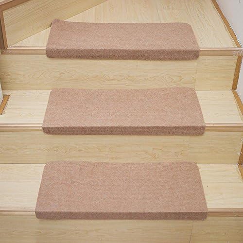 Luminous Embroidered Stair Treads Non-slip Staircase Mat Treads Decorative Stair Runner Carpet Area Rugs for Home (1 Piece)