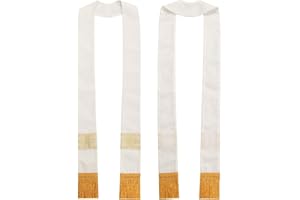 BPURB Étole de mariage avec pampille dorée pour homme - Avec broderie pasteur