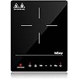 IsEasy Single Induction Cooker 2100W Portable Induction Hob with Slim Black Crystal Panel Body, Induction Plate with 9 Power Levels Setting, Max & Min Function, 8-hours Timer, Safety Lock (WQ-8030)