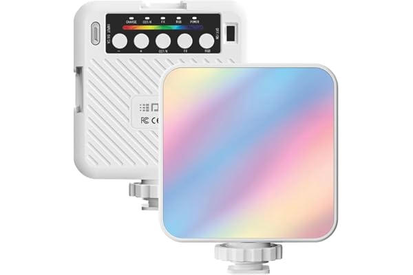 Digitek (LED-D6W RGB) Portable Mini RGB LED Video Light with inbuild Battery & 360° HSI, 3000K-6000K, 8-Level Control, 9 Special FX Modes, Type-C Charging, 2hr Battery, for Photography & Videoshoots