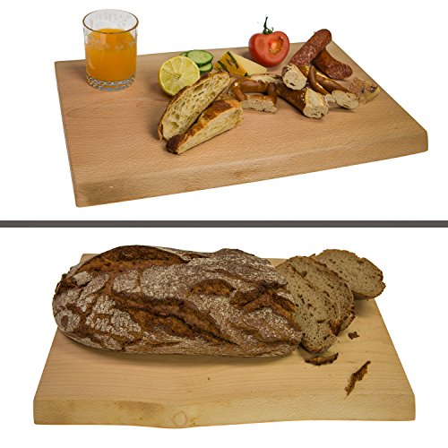 Schwarzwald Massivholz Schneidebrett PAUL Senior 50 cm, Buche mit natürlicher Baumkante - 4