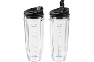 WWJIUYUE Tazze per frullatore Ninja, 32 OZ con coperchio Sip & Seal compatibile con BL480 BL481 BL482 BL490 BL640 BL680 BL450 BL482 BL682 BL642 BL640 per frullatore Nutri Ninja Auto IQ Series (confezione da 2)