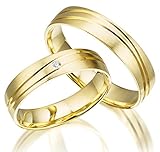 Mit Gravur und Etui 2 x 333 Trauringe Gelbgold ECHT GOLD Eheringe schlichte Trauringe LM.22