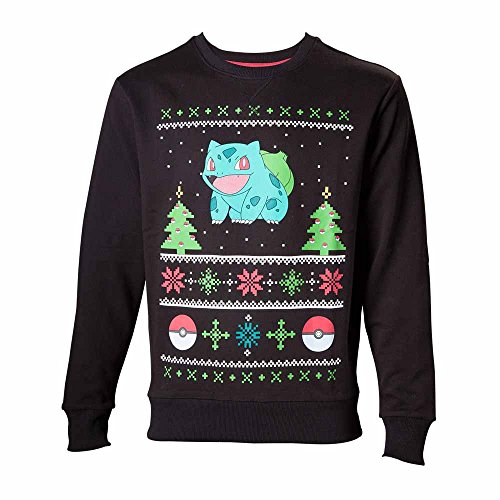 Preisvergleich Produktbild Pokemon Pullover -M- Bulbasaur Christmas, schwarz