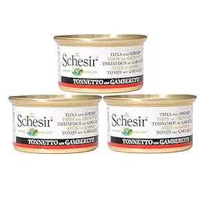 Schesir Wet Cat Food Tuna with Shrimps 85 gm (Pack of 3)