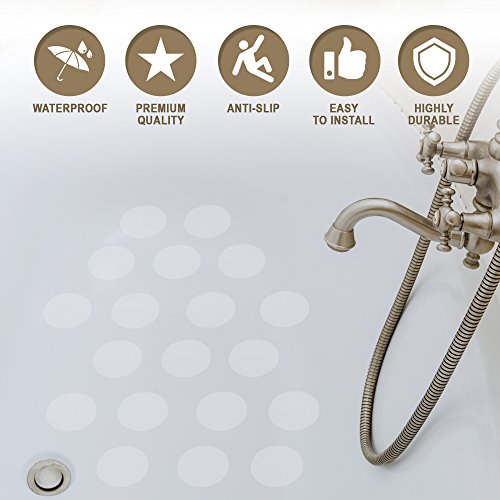 18 große runde Anti Rutsch Sticker in transparent für Sicherheit in Badewanne und Dusche – Bessere Bodenhaftung und Oberflächen Widerstand - 6