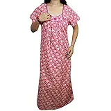 Indiatrendzs Women Cotton Nighty Floral Summer Nightwear 44"