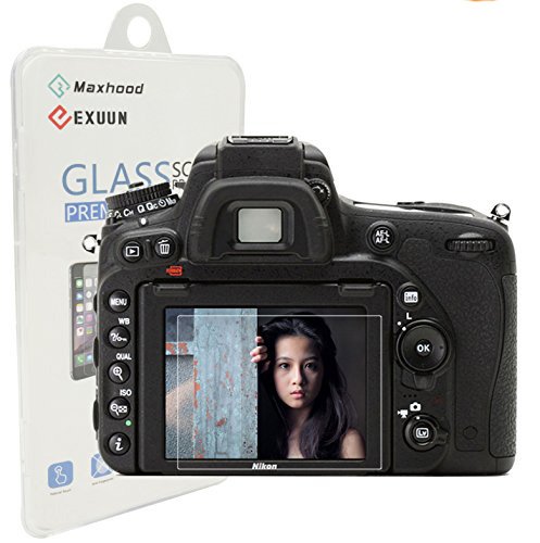 Nikon D750 LCD Protection d   cran en verre tremp    duret   9H optique Maxhood 0 30 mm Ultra film protecteur d   cran en verre tremp   avec bandouli  re pour appareil photo DSLR Nikon D750