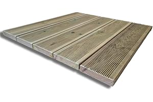 SUNWOOD Pedana doccia antiscivolo 70x70 cm, in legno di pino impregnato, spessore 5 cm, Made in Italy