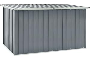 FIRBNUS Baule Da Giardino Contenitore Esterno Grande Grigio 171x99x93 cm - Cassapanca Panca in Acciaio Zincato e Plastica