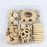 Mamimami Home Baby Teether Holz Diy Tier Rassel organischen Teether Dschungel Spielzeug Holz Waldorf Spielzeug Holz Teether Halskette / Armband DIY Zubehör - 3