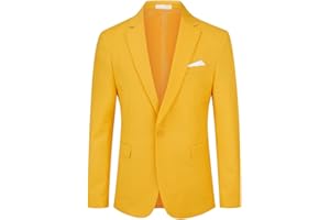 YOUTHUP Blazer da Uomo Slim Fit Formale Giacca da Abito Casual 1 Pulsante Elegante Giacche