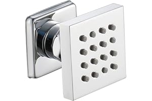 YO-HAPPY Shower Body Jet Sparyer Masaje SPA Cabezal de Ducha de Lluvia Cabezal de Ducha de Montaje en Pared Lateral Rociador de 2 Funciones Negro/Ch Rome