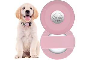 PKQTOP Pet Collar Holder for Airtag, Silicone Dog Collar Cover Compatible with Apple Airtag GPS Tracker, Waterproof Case for Cat Collar