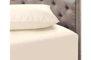 Noah's Linen Extra Deep Fitted Sheet Super King Size Cream 100% Cotton 200 Thread Count 200 TC 40cm/16 Inches