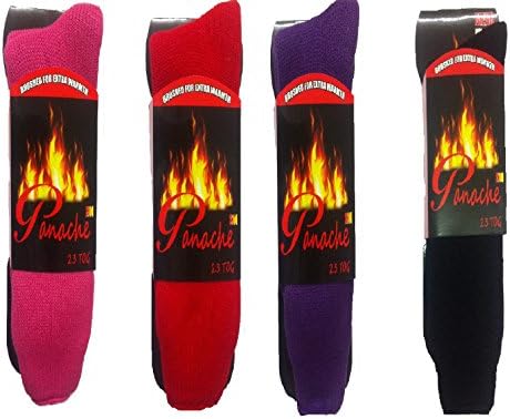 3 LADIES THERMAL HOT SOCKS KD TRADING TM - ASSORTED EXTRA THICK 2.3 TOG 4-7 SIZE