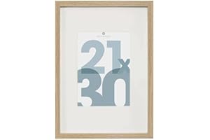 ATMOSPHERA CREATEUR D'INTERIEUR Atmosphera - Cadre Photo Manu Bois Naturel 21x30 cm, Avec Passe-Partout 12x17 cm, À Poser ou Suspendre - Pour Décoration Murale, Salon, Bureau