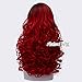 CosplayMIX 14 Colors Mixed Colors 60cm Lolita Cosplay Heat Resistant Women Curly Wig+ Cap (Color Red Mix Black)
