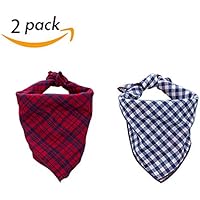 Hunde- und Haustierhalstuch, rot-blau kariert, für kleine, mittelgroße und große Hunde, Hundezubehör