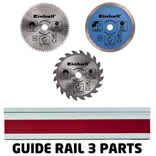 Einhell Mini-Handkreissägen Set TC-CS 860/1 (450 W, max. 23 mm, Sägeblatt Ø 85 mm, Absaugadapter, Parallelanschlag, 2 Sägeblätter, 1 Diamant-Trennscheibe, Führungsschiene, Koffer) - 13