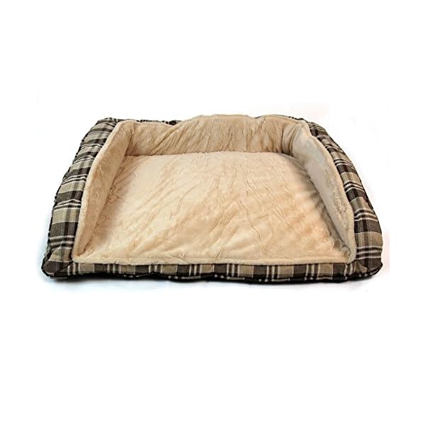 Easipet Deluxe Orthopaedic Soft Dog Sofa Bed in Tan Plaid 74001 Dogs.co.uk