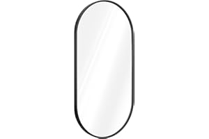 Navaris Specchio Ovale Antiruggine 75 x 38 x 3 cm - Decorativo Moderno per Ingresso o Bagno