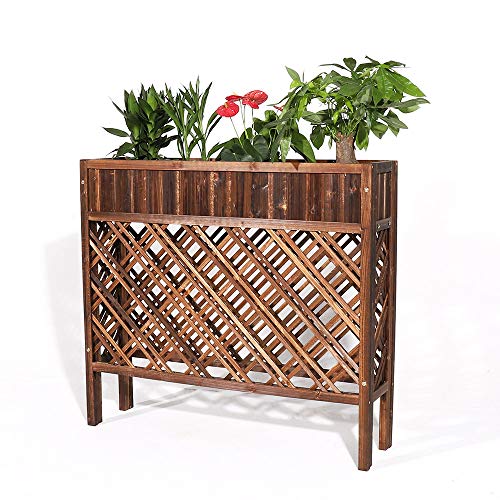 Preisvergleich Produktbild Unho Blumenkasten mit Füßen Raumteiler Raumtrenner aus Tannenholz Hochbeet Blumenständer Pflanzkübel für Garten, Hotel, Restaurant, Balkon , 100 x 25 x 90cm