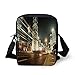 Produktbild City,Shanghai Lujiazui Finance and Trade Zone of The Modern City Nighttime View,Bronze Black White Print Kids Crossbody Messenger Bag Purse