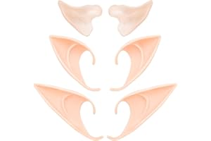 EIYVPRA 3 Pares Orejas De Duende, Orejas De Elfo, Orejas Elfo Cosplay, Orejas Duende de Anime Vampiro Props Halloween Navidad Temática Carnaval Fiesta Accesorios para Disfraces, Orejas de Elfo