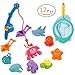 Produktbild ANPHSIN 12 Stück Badespielzeug, Bad Angeln Spielzeug mit Schwimmenden Fisch, Magnetic Angelrute und Net - Baby Badewanne Spielzeug im Badewanne für Baby und Kleinkinder