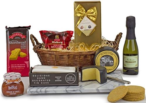 Festive Basket Hamper really sparkles in a Willow Basket hand wrapped in festive cellophane with FREE DELIVERY