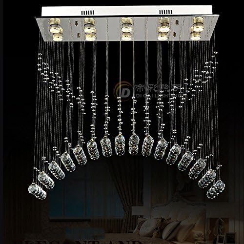 GQLB Restaurant chandeliers LED crystal hanging lights rectangular bedroom living room vault creative bar restaurant 800 * 300 * 800CM
