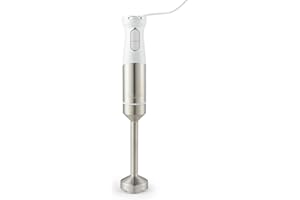 Salter Boston Hand Blender – Variable Speed Control, Stainless Steel Blade, Soups, Sauces & Smoothie Blender, Baby Food, 700ml Beaker, Detachable Design, Storage Lid Included, 1500W, Ice White Shimmer