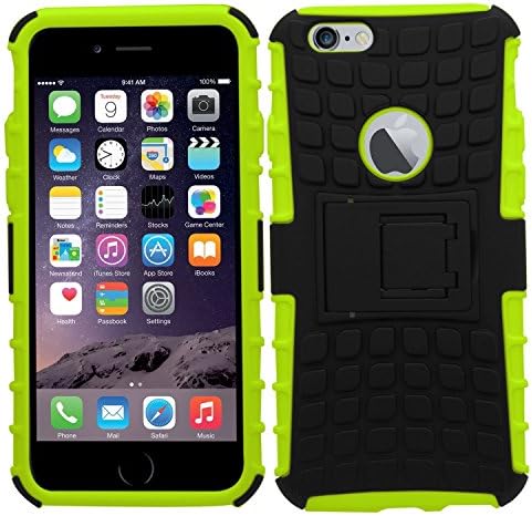 iPhone 6 / 6S Case, TERF Apple iPhone 6 / 6S Cover Impact Resistant Rugged Armour Dual Layer Hybrid Hard Back Shockproof Protection For The Harshest of conditions [ Kickstand For Outdoor Use ] For iPhone 6 / 6S [4.7 inch] - Lime Green