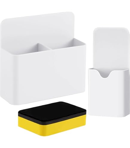 4 Portapenne Magnetici Neri - Con Cancellino E Organizzazione Regolabile - Foto 5