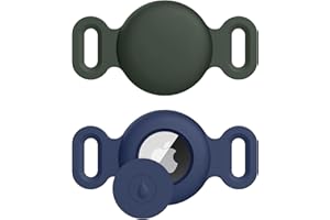 OUMIDA AirTag Cane & Gatti Collare per Apple,2 Pezzi Porta Air Tag Animale Cover Protettiva GPS Tracking Finder Accessories Anti-perso Custodia Impermeabile (Blu+Verde Scuro,Piccolo)