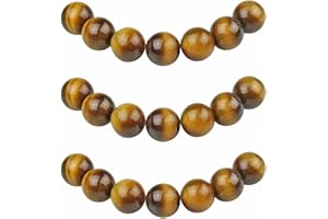 ‎MJDCB MJDCB Perlen zum Auffädeln 4mm 85 stück Gelbe Tigerauge Halbedelsteine Perlen mit Loch Natürliche Lose Runde Steinperlen für Herstellung Schmuck Armbänder Halsketten