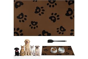 APXEL Husdjursmatningsmatta 40 x 60 cm, absorberande hundbordsunderlägg för mat och vattenskål, gummibaksida vattentät, inga