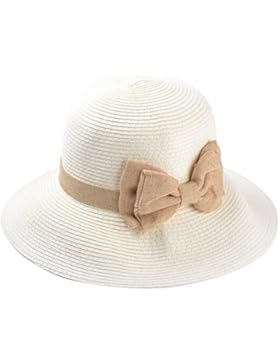 TININNA Donne elegante signore di Bowknot Floppy Cappello di paglia cappello spiaggia di estate del cappello di...