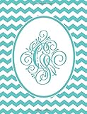 Journal: G Monogram Blue and White Chevron Notebook