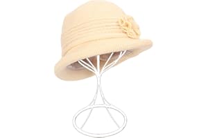 ZffXH Cappelli Invernali per Signora, Wool Knitting Women 1920s Vintage Hats, Cappello Cloche Donna Invernale, Ladies Vintage Cloche Hats, Fancet Wool Bucket Snug Bowler Baseball Hat