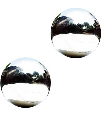Boule De Réflexion En Acier Inoxydable 304 - Diamètre 200mm, Décoration Jardin Extérieur, Miroir Hémisphérique