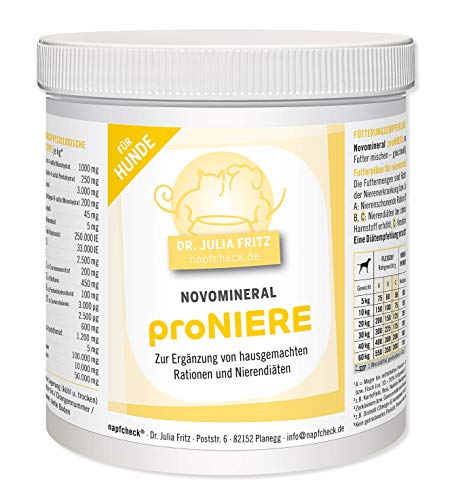 napfcheck Novomineral proniere - minerales, vitaminas y aminoácidos para Perros Enfermos de riñón y Ramas caseras - 500 g
