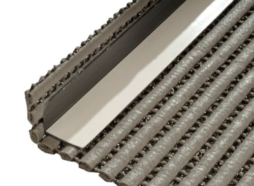 Floordirekt Stufenmatten – Sicherheitsstufenmatten für Außentreppen – grau-melliert, 25x73cm, mit Winkel - 3