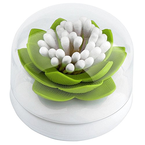 Ailiebhaus Lotus Blumen Cotton Halter Aufbewahrung Box Zahnstocherspender mit Abdeckung Grün